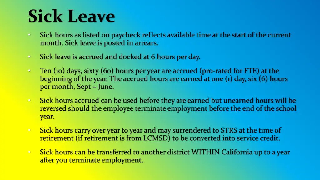 sick leave