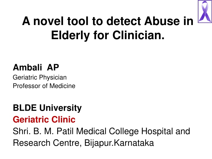 a novel tool to detect abuse in elderly