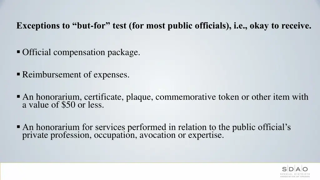 exceptions to but for test for most public