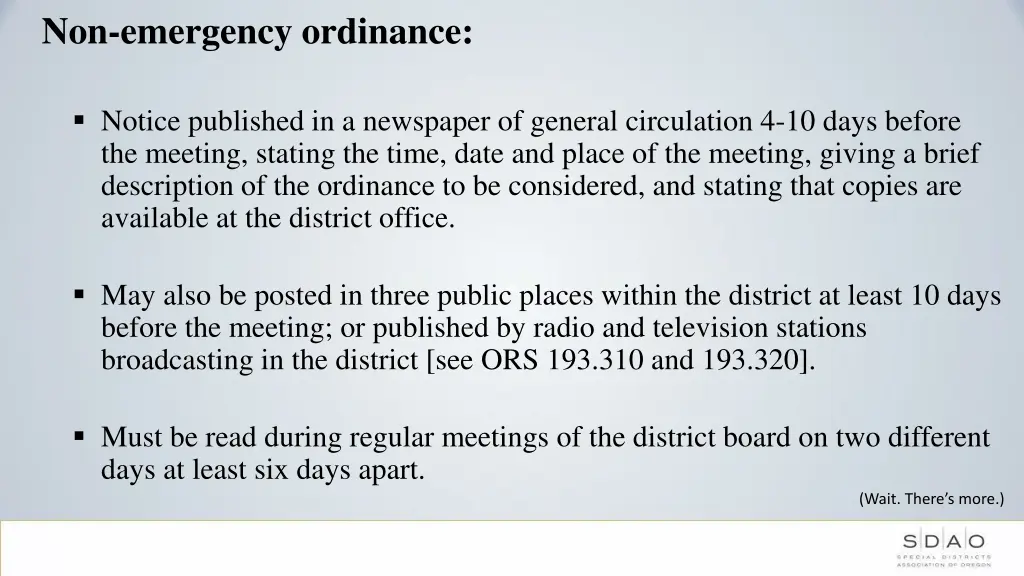 non emergency ordinance notice published