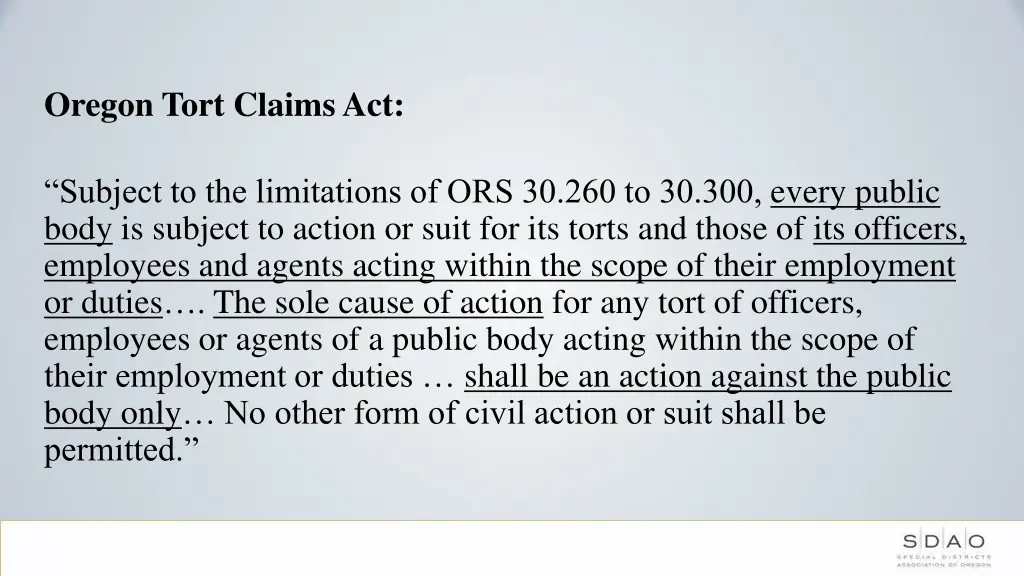 oregon tort claims act