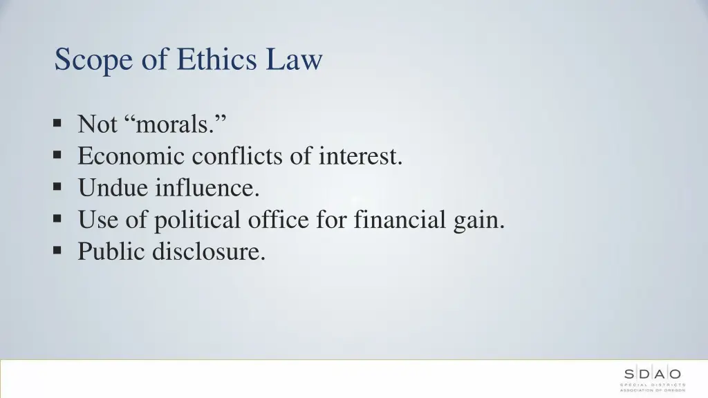 scope of ethics law