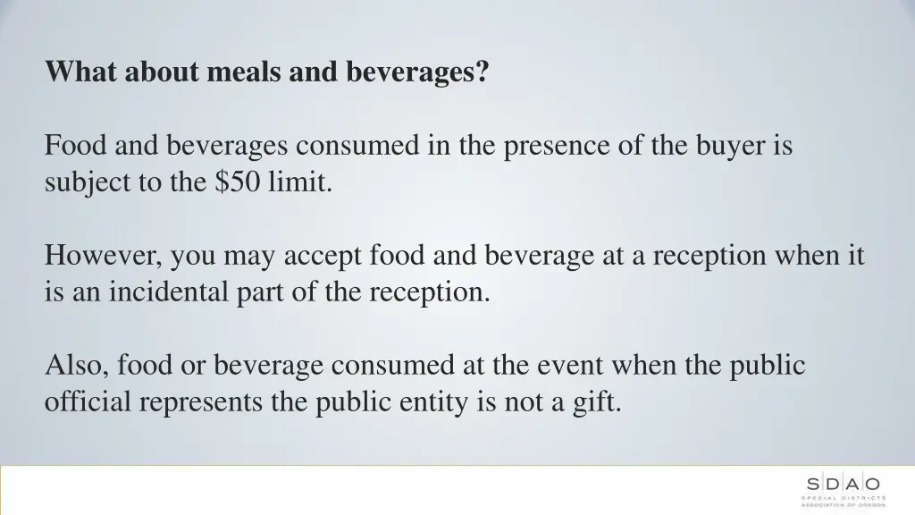 what about meals and beverages