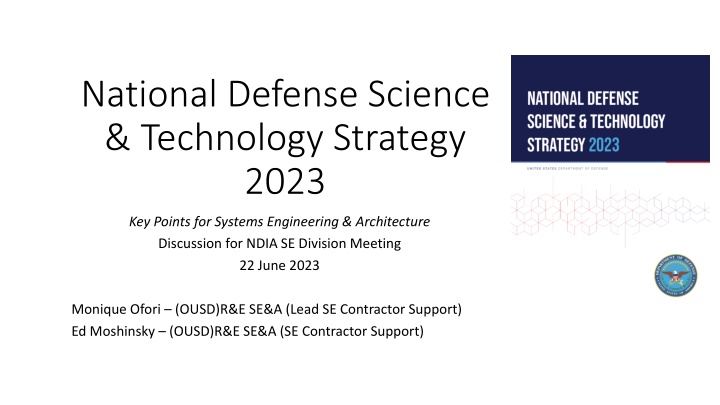 national defense science technology strategy 2023