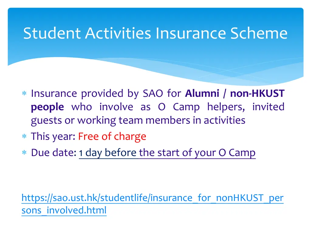 student activities insurance scheme