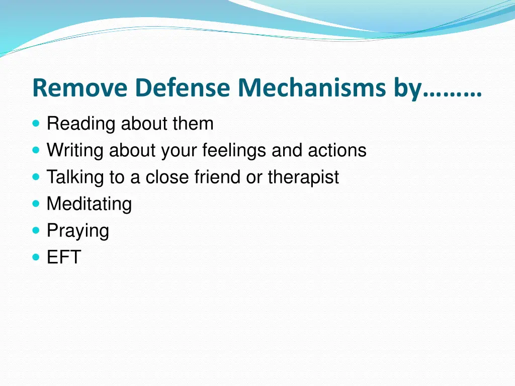 remove defense mechanisms by reading about them