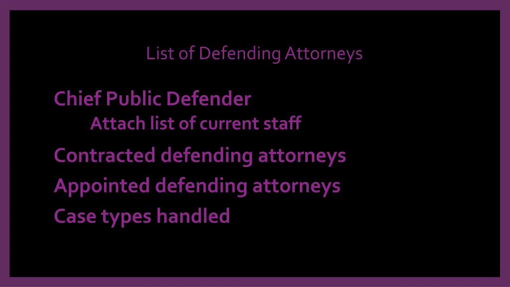 list of defending attorneys