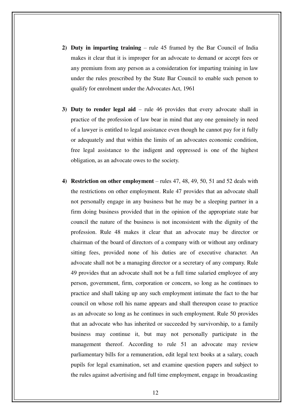 2 duty in imparting training rule 45 framed