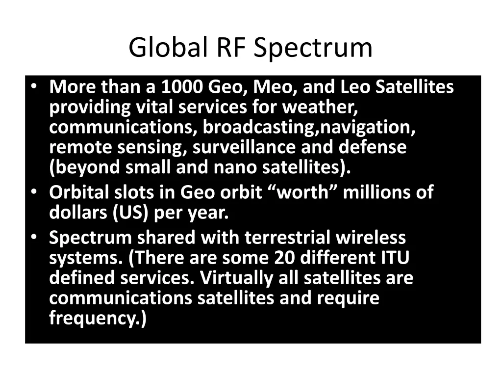 global rf spectrum more than a 1000