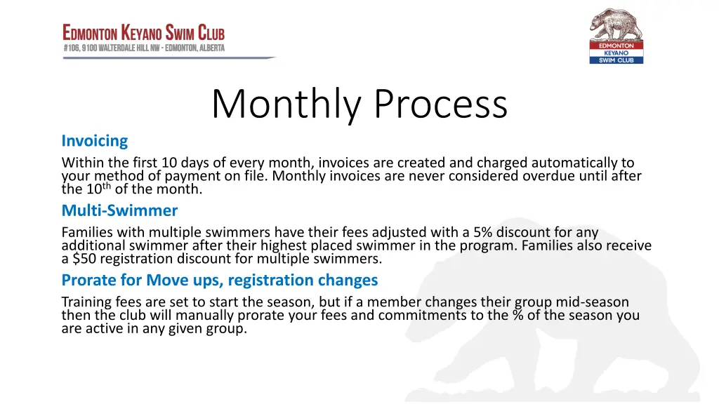 monthly process