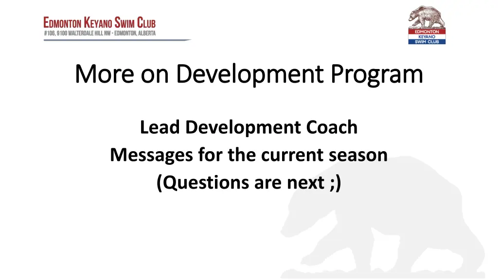 more on development program more on development