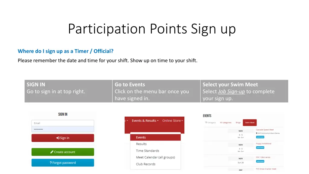 participation points sign up