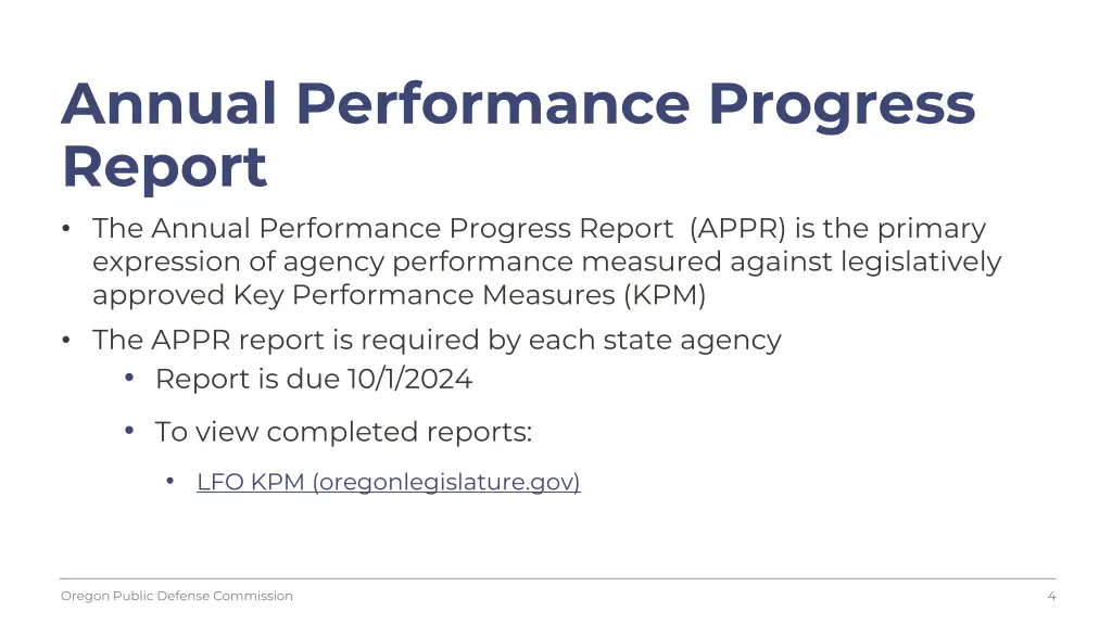 annual performance progress report the annual