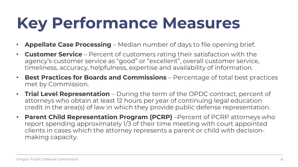 key performance measures