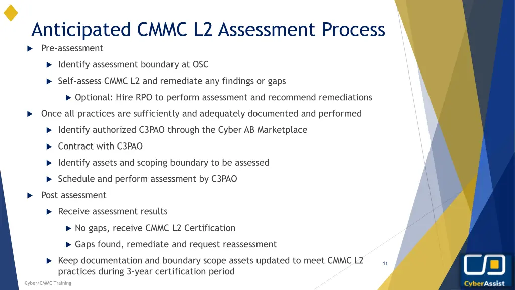 anticipated cmmc l2 assessment process