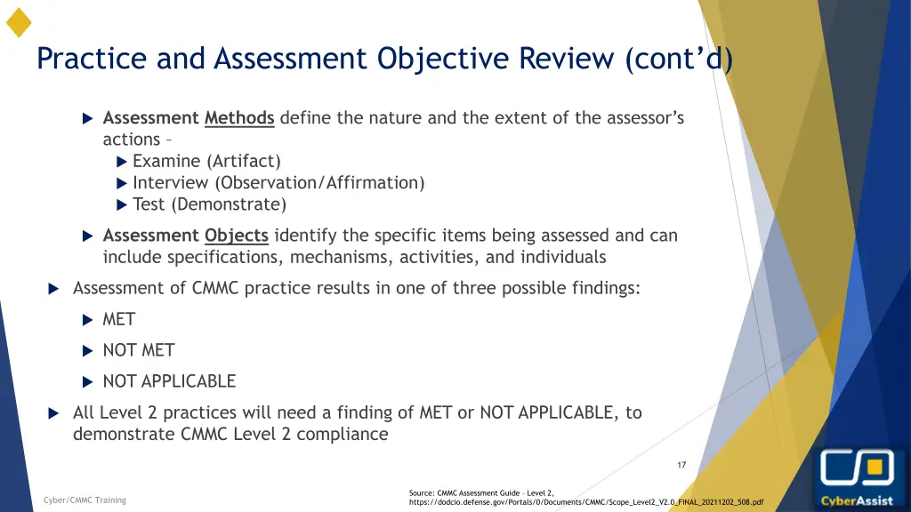 practice and assessment objective review cont d