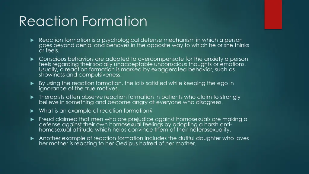 reaction formation