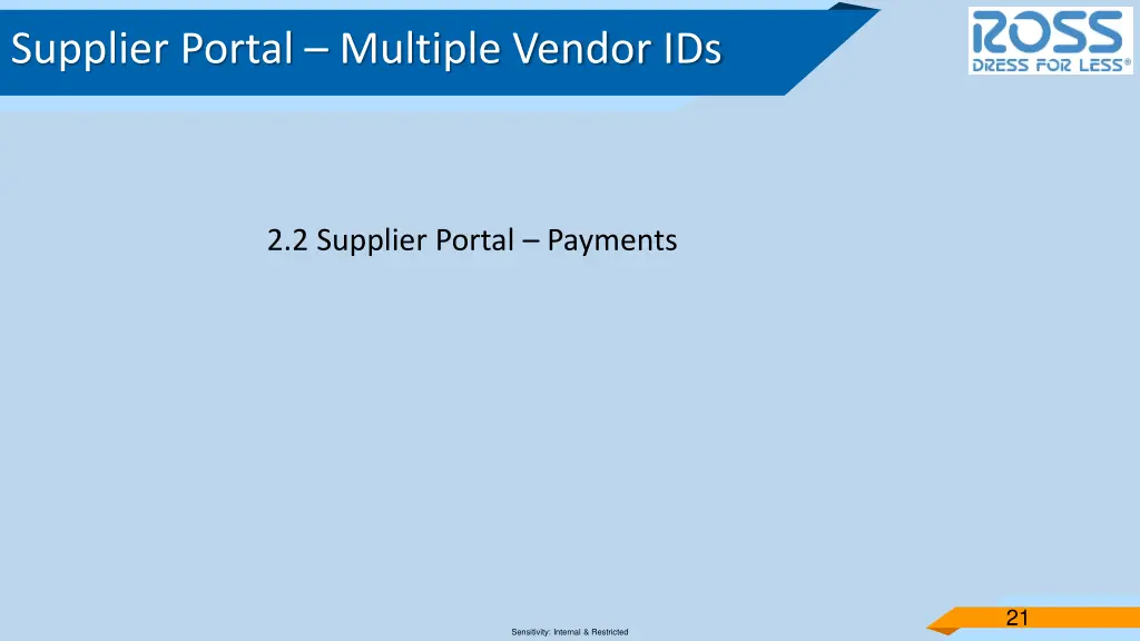 supplier portal multiple vendor ids