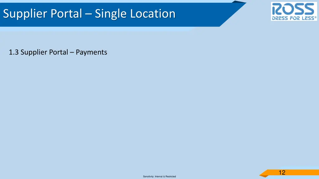 supplier portal single location