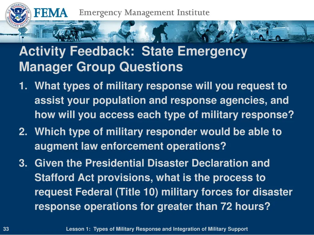 activity feedback state emergency manager group