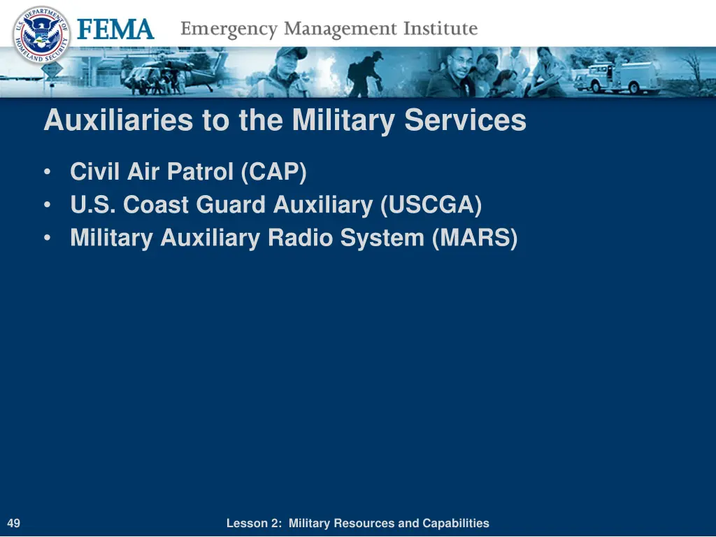 auxiliaries to the military services