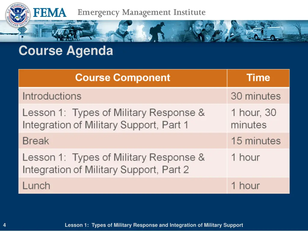 course agenda