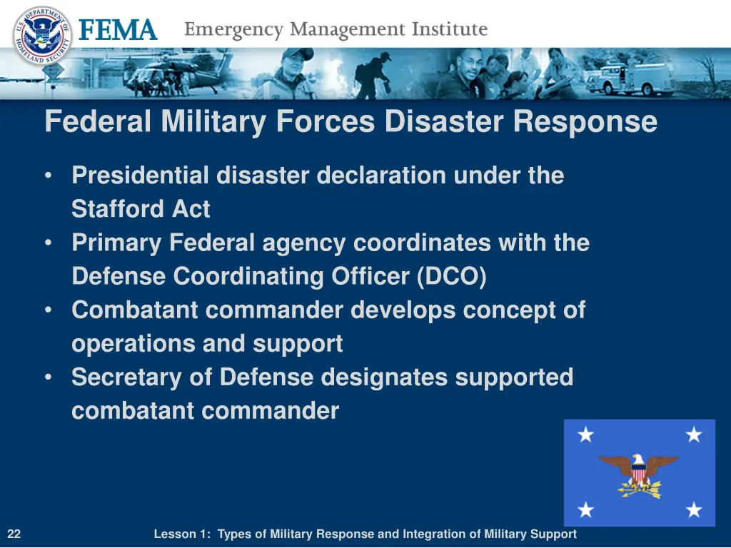 federal military forces disaster response