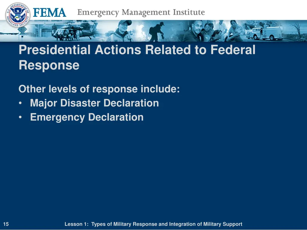 presidential actions related to federal response