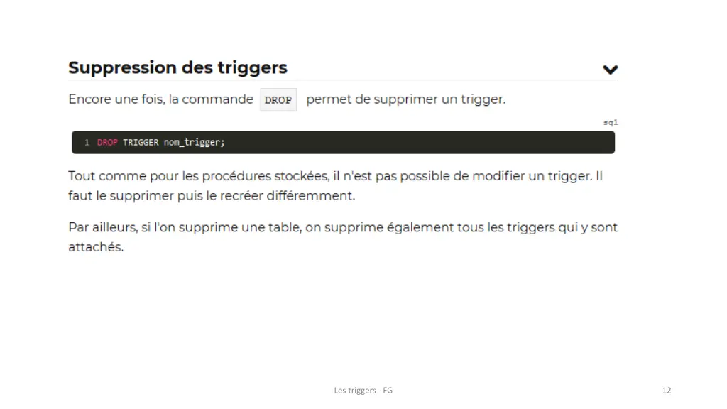 les triggers fg 10