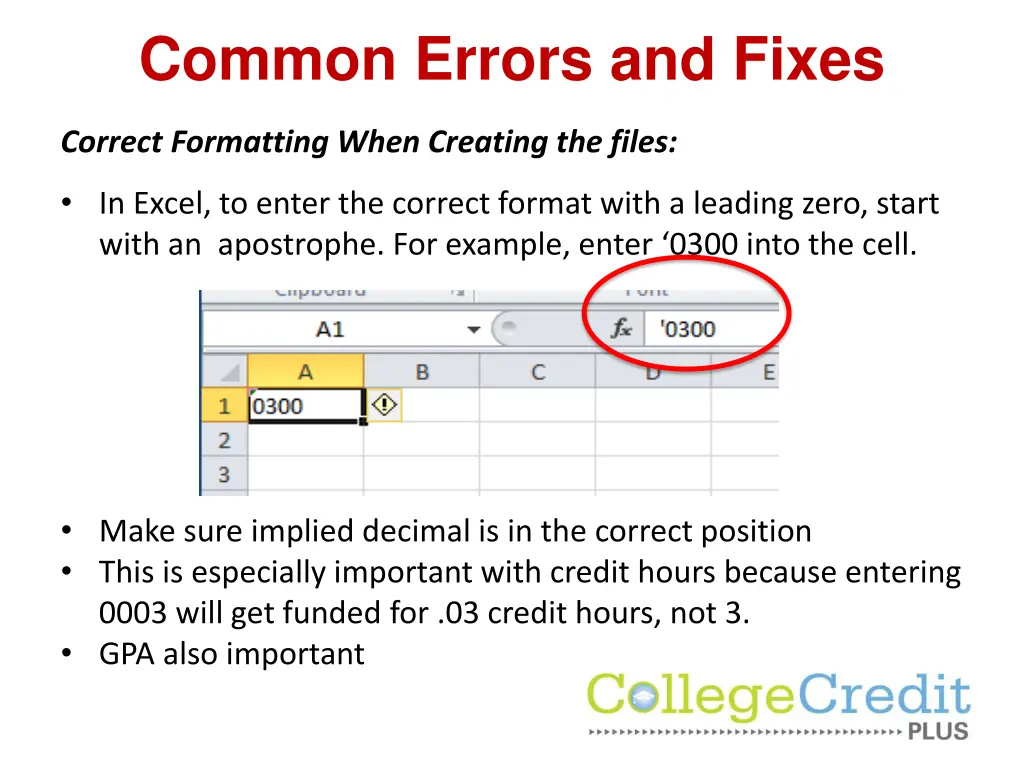 common errors and fixes 2