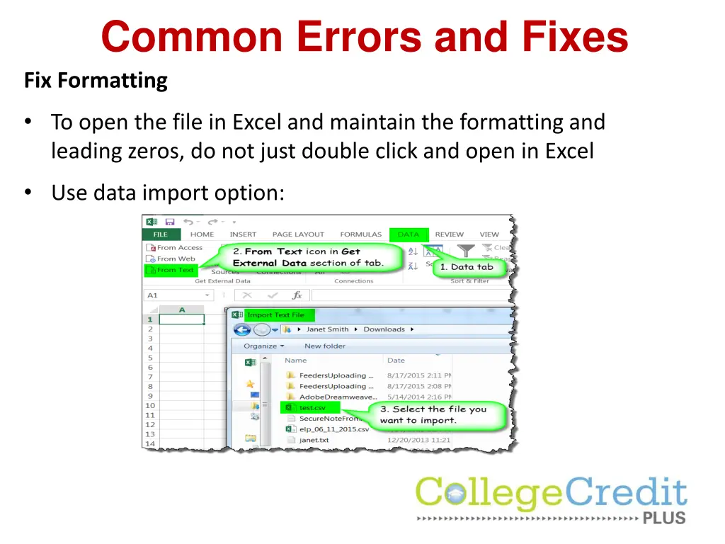 common errors and fixes fix formatting 1