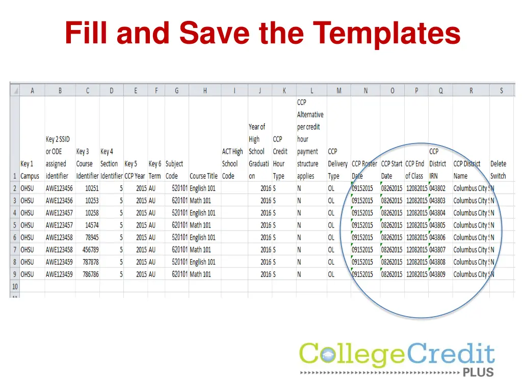 fill and save the templates