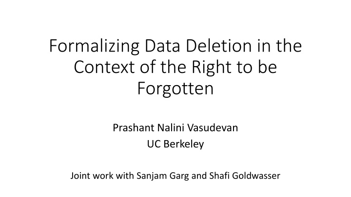 formalizing data deletion in the context