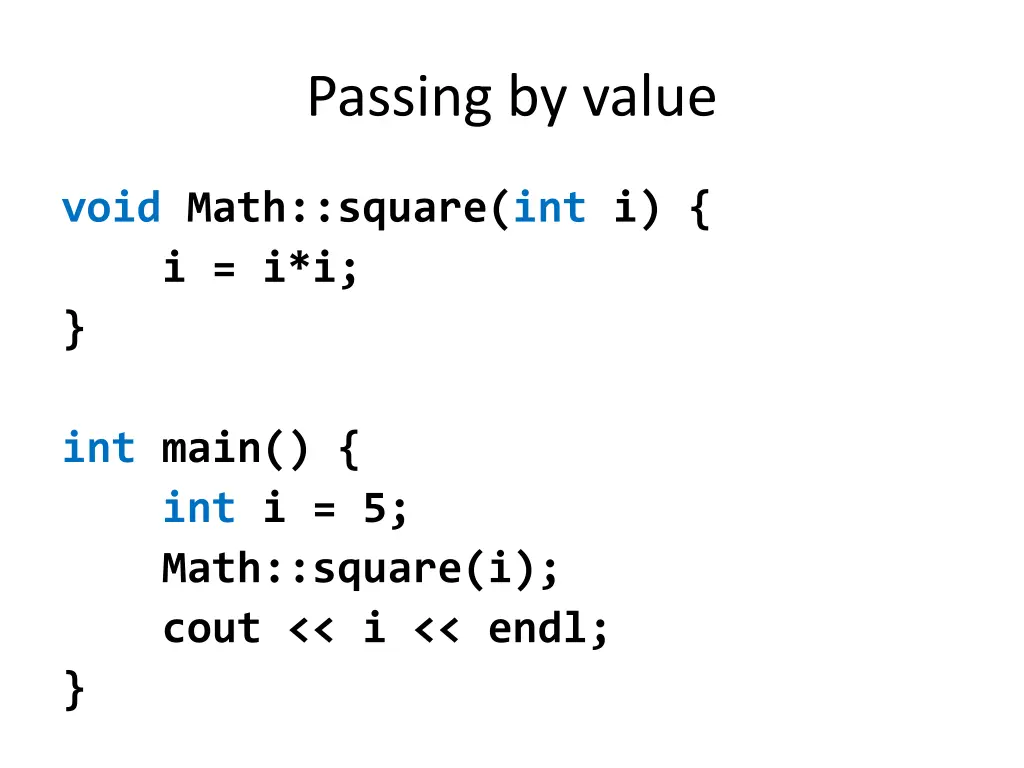 passing by value