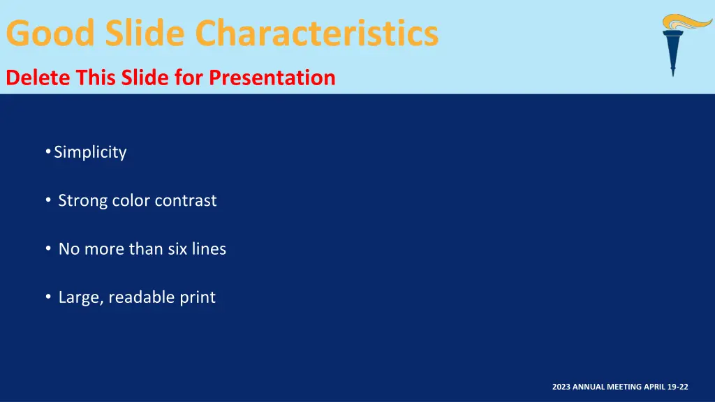 good slide characteristics delete this slide 1