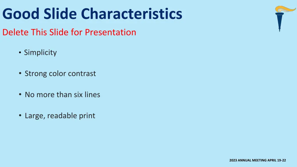 good slide characteristics delete this slide 2