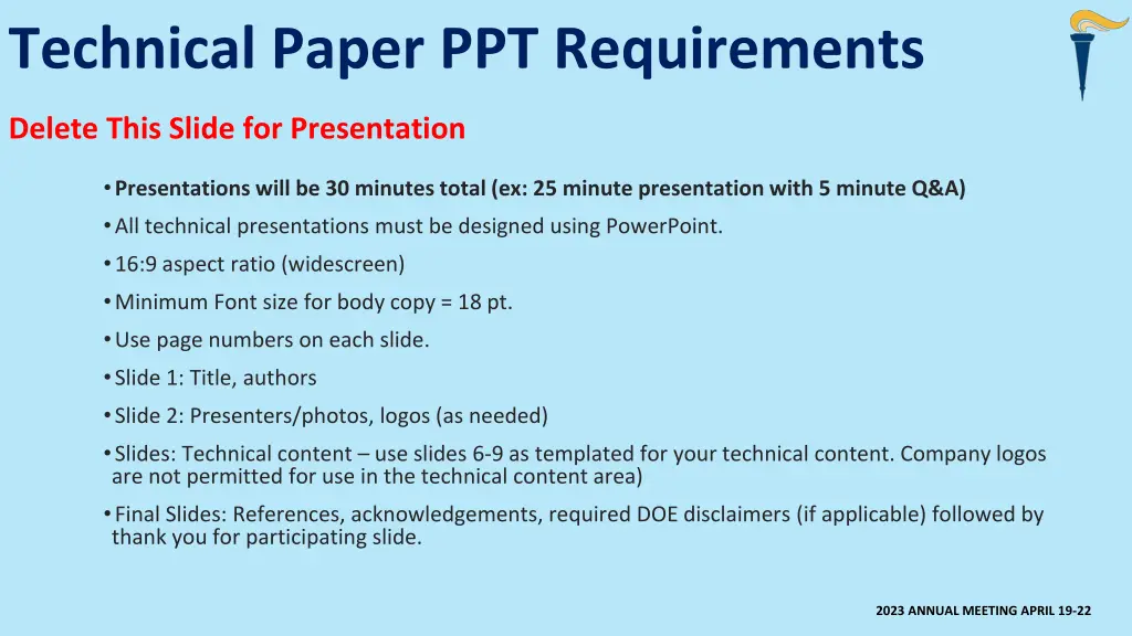 technical paper ppt requirements 2