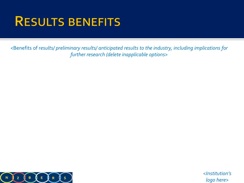 benefits of r esults preliminary results