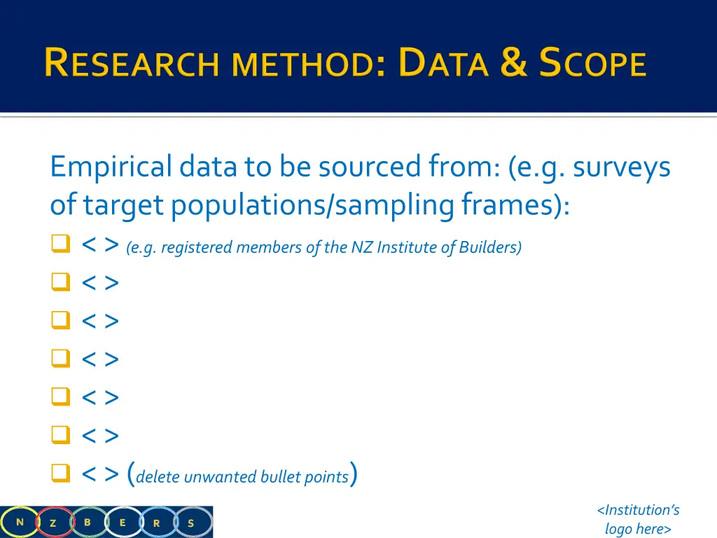 empirical data to be sourced from e g surveys