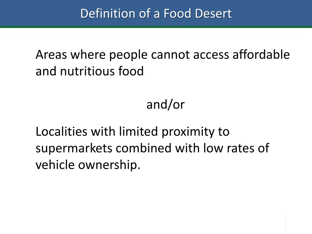 definition of a food desert