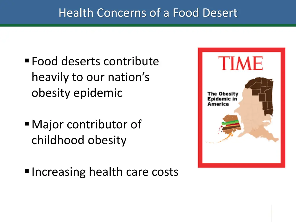 health concerns of a food desert