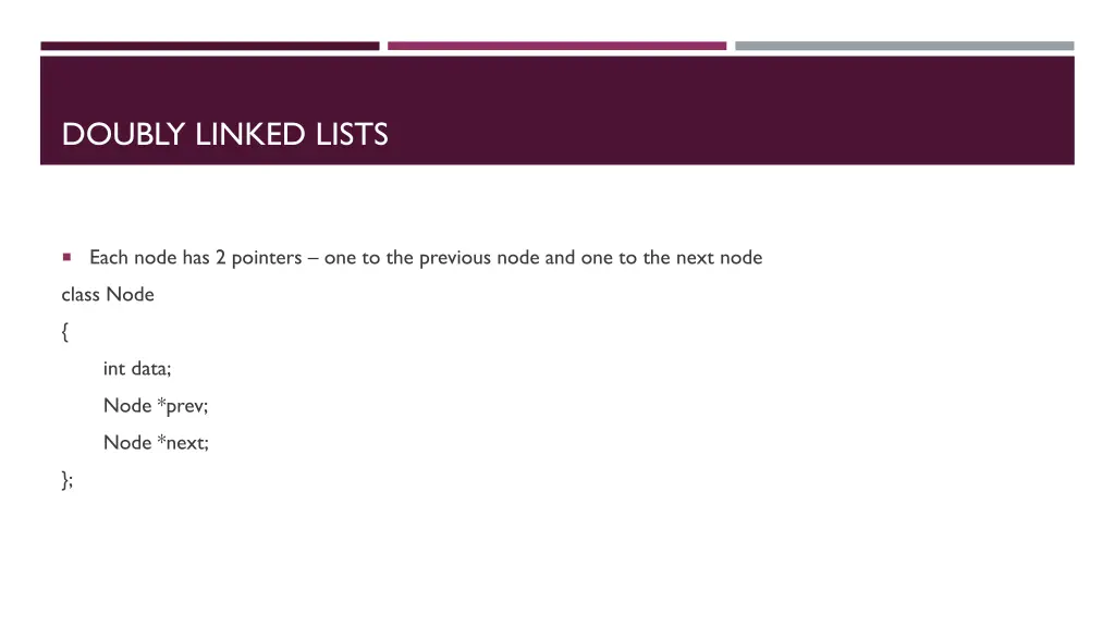 doubly linked lists