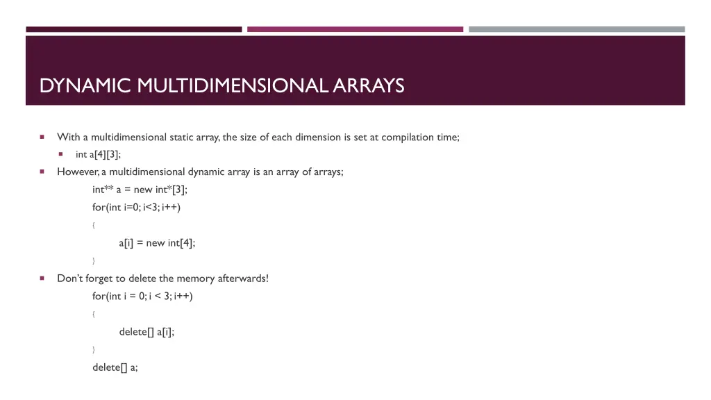 dynamic multidimensional arrays