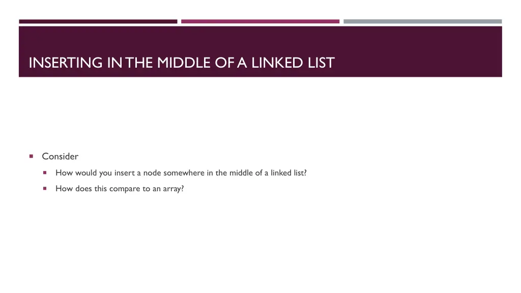 inserting in the middle of a linked list