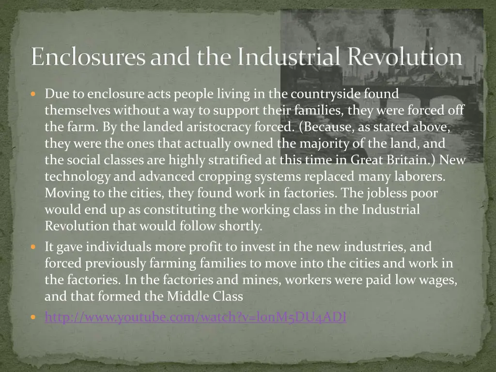 enclosures and the industrial revolution