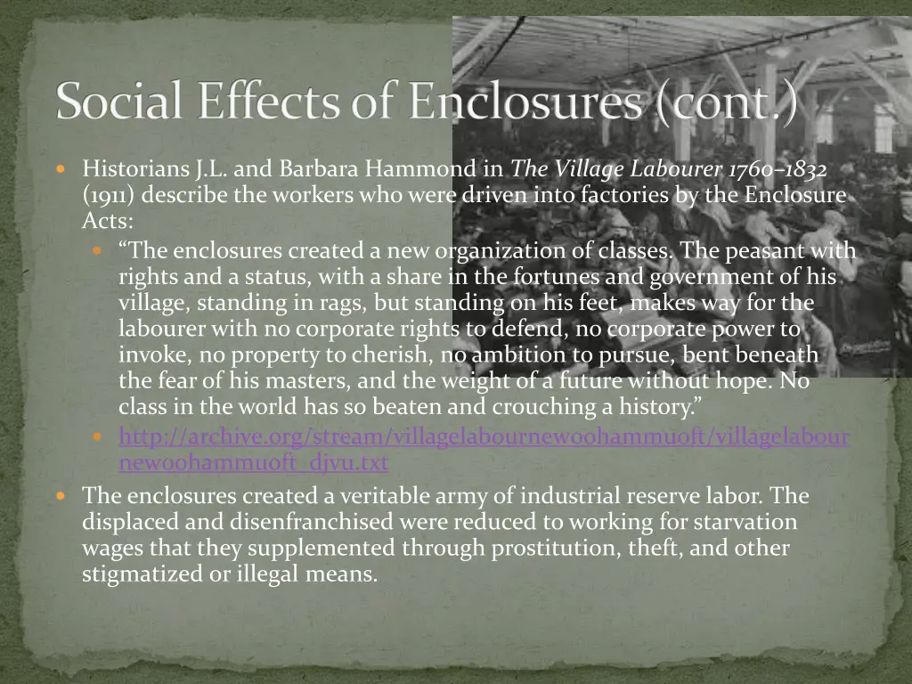 social effects of enclosures cont