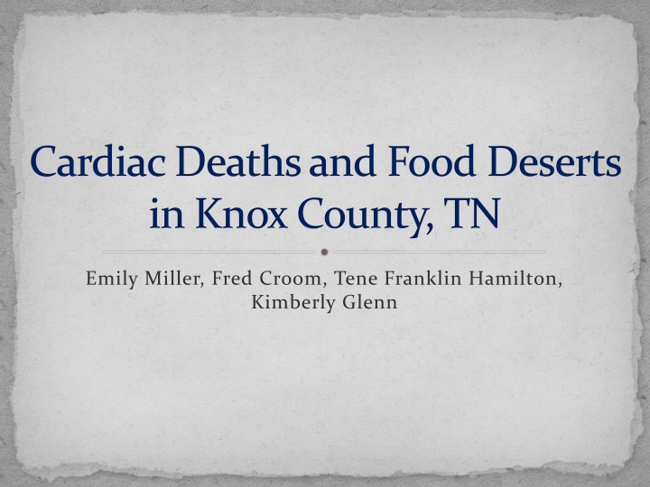 cardiac deaths and food deserts in knox county tn