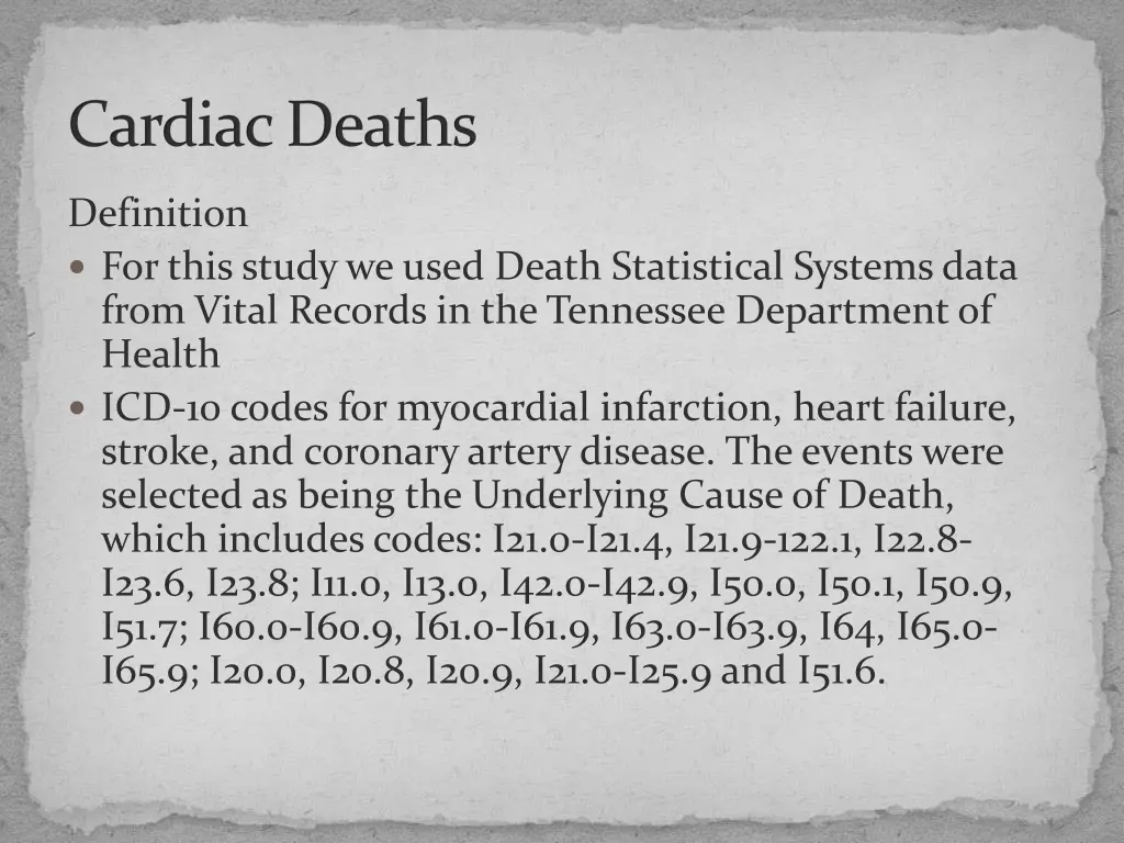 cardiac deaths