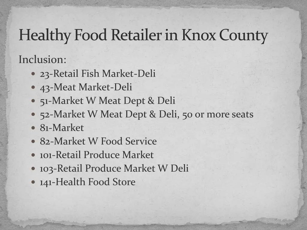 healthy food retailer in knox county 2