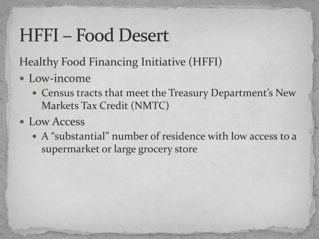 hffi food desert